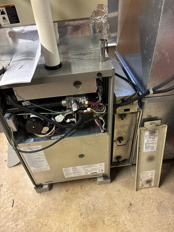 Responded to service call for humidifier maintenance. Accessed HVAC system and inspected humidifier components. Replaced water panel in evaporative humidifier unit as per manufacturer's recommendation to ensure proper humidity control and system efficiency.