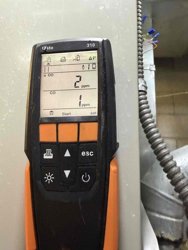 Performed scheduled residential heating maintenance service. Conducted combustion analysis using Testo 310 analyzer, confirming safe CO levels at 1-2 ppm. System is operating within normal parameters.