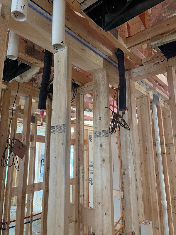 Completed rough-in phase of commercial HVAC installation in new construction building with wooden framing. Installed ductwork and mechanical components while coordinating with electrical and plumbing contractors during the pre-drywall stage. Ensured proper integration with the ZIP System sheathing and insulation for optimal system efficiency.