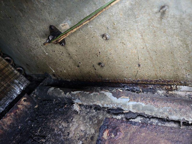 Responded to commercial no-heat call for rooftop unit. Inspection revealed severe corrosion at heat exchanger seam with visible deterioration of metal components. Unit requires replacement due to compromised heat exchanger integrity and safety concerns.