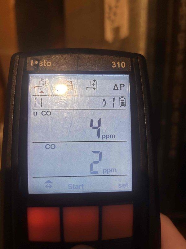 Performed routine maintenance on 5-year-old furnace. Conducted combustion analysis with Testo 310 analyzer, confirming proper operation with safe CO readings (2-4 ppm) and appropriate O2 levels (9.3%). System functioning within manufacturer specifications.