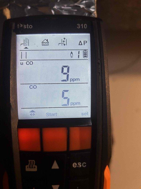 Performed furnace maintenance service as requested. Conducted combustion analysis using Testo 310 analyzer, verifying CO levels (5-9 ppm) and oxygen levels (8.5%) within acceptable parameters. Diagnosed and resolved issue preventing furnace ignition, returning system to proper operation.
