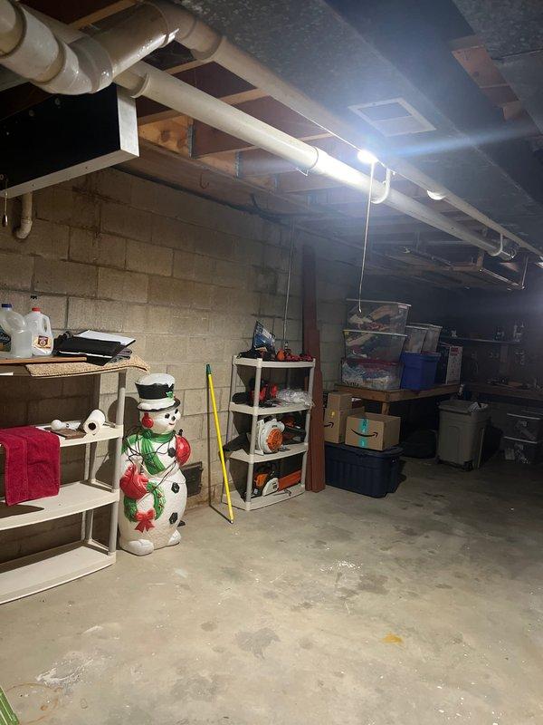 Completed furnace retrofit in basement utility area, installing a new Armstrong Air Ultra V furnace with appropriate PVC intake/exhaust ventilation system. All connections to existing ductwork were properly sealed and system was tested for proper operation after installation.