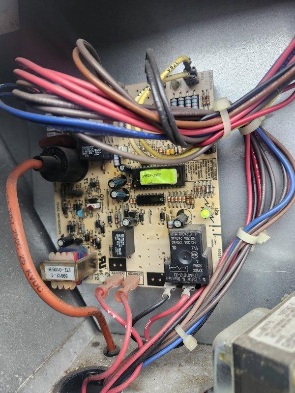 Responded to call for furnace not maintaining temperature (set to 72°F, reading 58°F). Inspected system, identifying issues with the FASCO motor (Model 702111242, 1/35 HP) and control board. Replaced filter and documented equipment condition with photos for future reference.