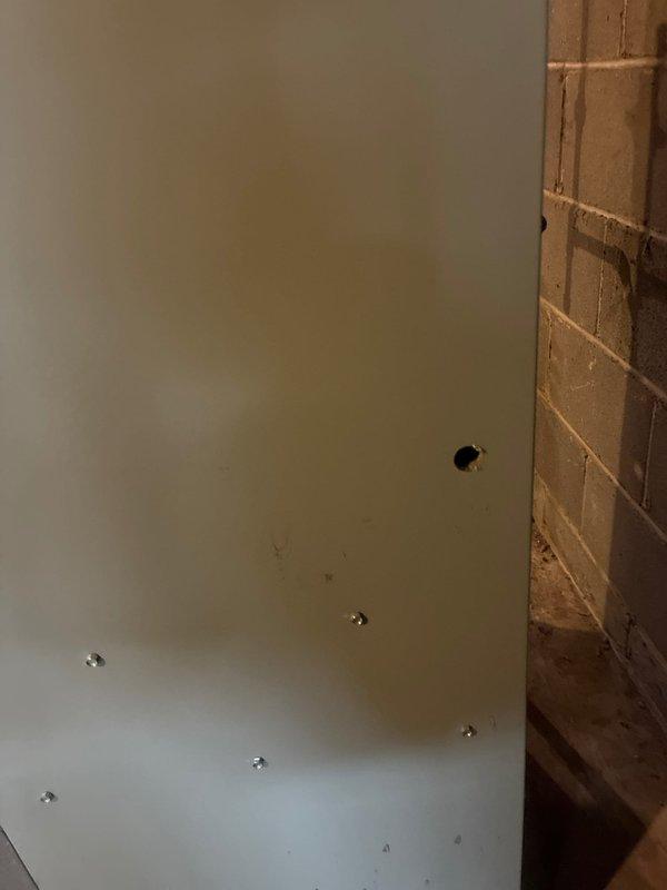 Performed scheduled maintenance on aging furnace (10+ years). Inspected control board and wiring connections, noting some corrosion on metal components. Examined wall mounting and surrounding structure for proper ventilation and support integrity.