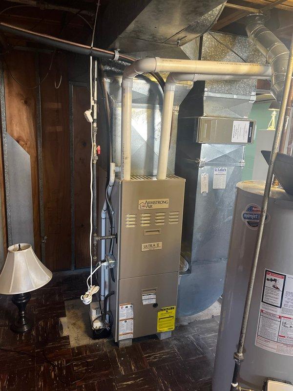 Provided comprehensive replacement estimate for aging HVAC system consisting of 20+ year old Armstrong Air Ultra SX furnace and outdoor air conditioning condenser unit. Assessed existing equipment configuration including ductwork infrastructure, electrical connections, and installation parameters for complete system replacement recommendation.