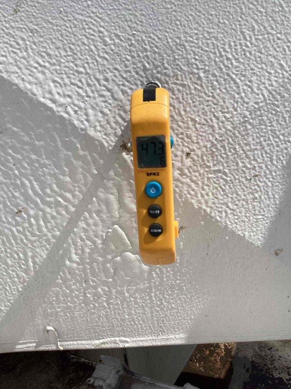 Performed routine preventive maintenance on commercial air conditioning system. Conducted temperature and humidity readings using calibrated digital meter at supply registers, verified proper airflow and system operation. Inspected evaporator coil and filter assembly, noted moderate dust accumulation on heat exchanger surfaces consistent with normal operation. System operating within manufacturer specifications at time of service.