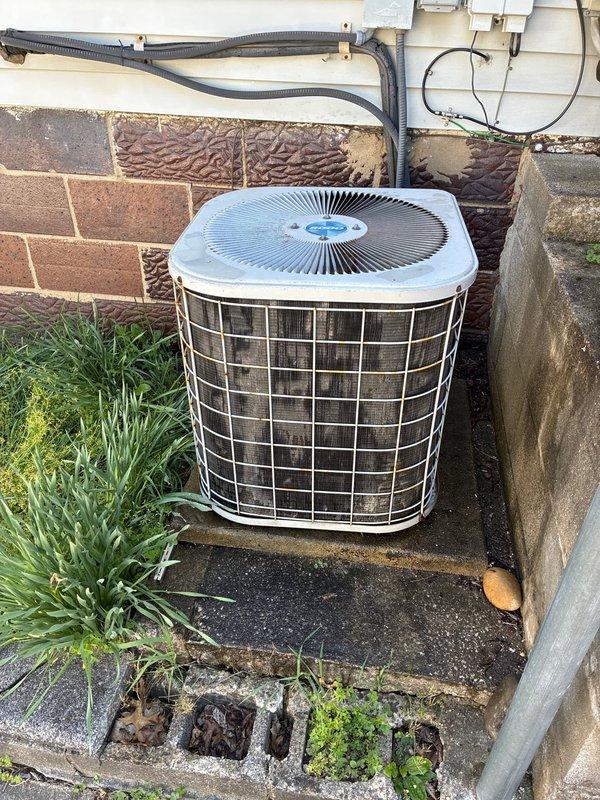 Completed comprehensive spring maintenance on residential cooling system. Performed thorough inspection of outdoor condensing unit, verified proper operation of compressor and condenser fan motor, cleaned condenser coils, checked refrigerant levels and electrical connections, and tested system performance. Unit operating within manufacturer specifications with no issues identified.