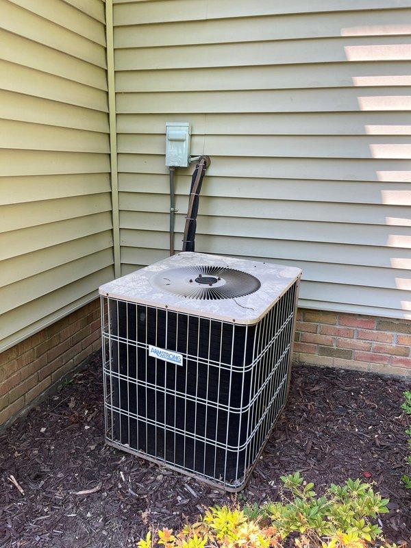 Completed full HVAC system retrofit in residential basement, installing new Ultra-branded high-efficiency furnace with PVC venting system and matching outdoor condensing unit. Installed furnace with proper metallic flex ductwork connections to existing plenum, routed PVC exhaust and intake piping through basement ceiling, and positioned new outdoor AC unit on prepared mulch bed with appropriate refrigerant lines and electrical disconnect. All components installed to manufacturer specifications with proper clearances and code-compliant configurations.