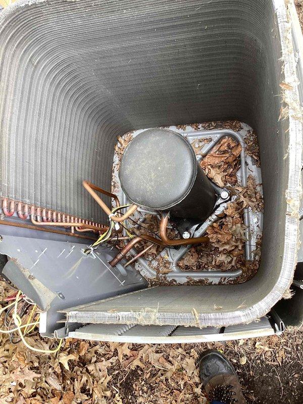 Completed spring maintenance on commercial HVAC unit. Performed comprehensive system inspection, including electrical components, capacitor, and wiring connections. Cleaned debris and leaves from unit cabinet and condensate pan, ensuring proper drainage and airflow for optimal system performance.