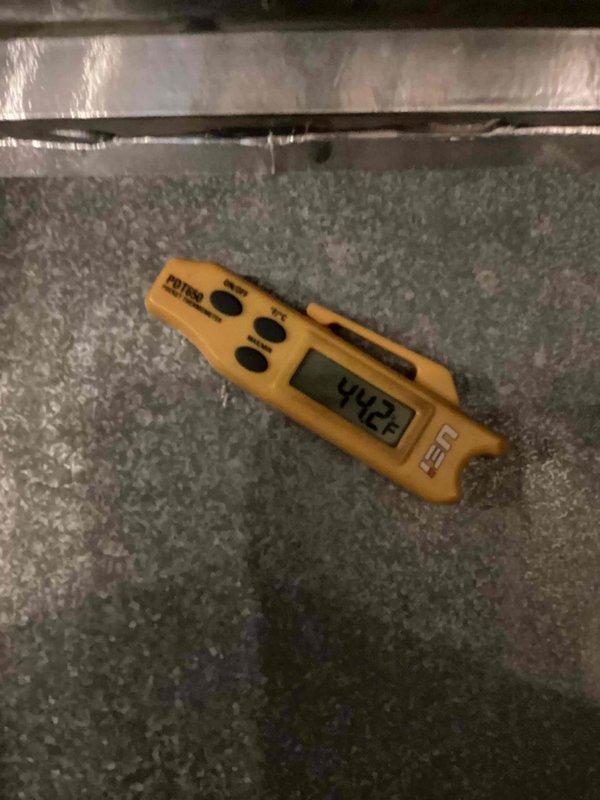 Completed scheduled cooling maintenance on residential split-system air conditioning unit. Inspected outdoor condensing unit, verified proper fan operation, and confirmed system airflow. Measured supply air temperature at 44.2°F, indicating adequate cooling performance and proper refrigerant charge.