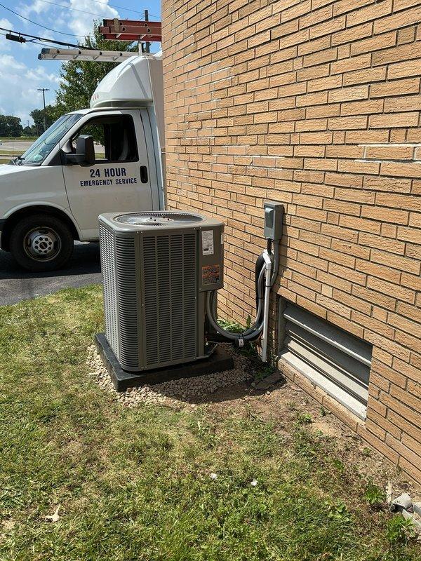 Completed full HVAC system estimate for commercial property including outdoor condensing unit with electrical disconnect and indoor furnace with air handler installation. Assessed existing infrastructure, measured space requirements, evaluated electrical service capacity, and documented equipment specifications for comprehensive system replacement proposal.