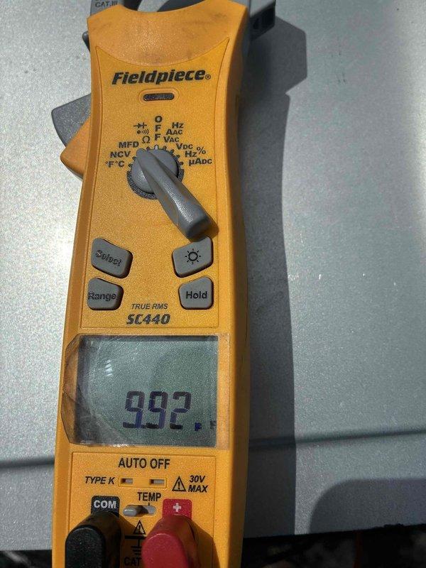 Performed preventative maintenance on commercial air conditioning unit including thorough cleaning and operational inspection. Utilized Fieldpiece SC440 digital multimeter to verify electrical readings and system performance parameters. Accessed control compartment to inspect electrical components, control boards, capacitors, relays, and wiring connections for proper operation. Verified refrigeration system components including evaporator coil, copper refrigeration lines, and filter drier were functioning within normal specifications.