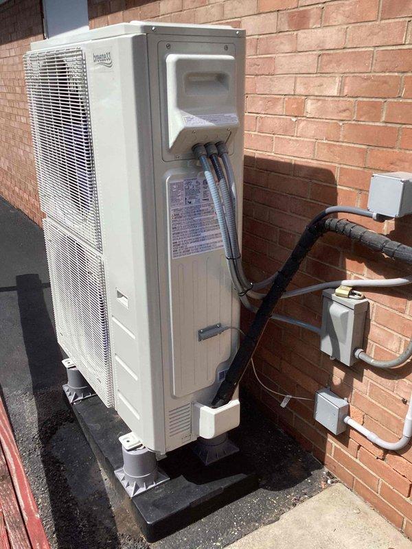 Supervised third-party contractor during installation of alarm sensor into commercial heat pump unit to ensure proper integration with existing system. Verified all refrigerant lines, electrical connections, and mechanical components remained undisturbed during sensor installation, with unit maintaining proper operation throughout the process.