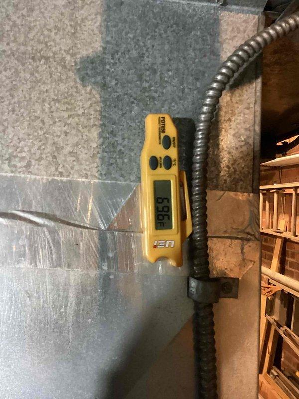 Completed spring preventive maintenance on commercial HVAC system per contract agreement. Performed comprehensive inspection of outdoor condenser units, documenting equipment condition with temperature differential measurements across refrigerant lines. Cleaned debris from condenser pads, inspected electrical connections, verified proper airflow through coil fins, and confirmed operational status of all units serving the facility.