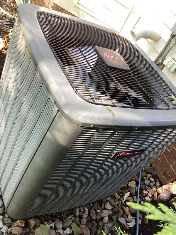 Completed spring maintenance on dual outdoor HVAC condensing units. Performed comprehensive system inspection, verified proper refrigerant temperatures with coil reading of 47.4°F indicating adequate cooling performance, and confirmed both units operating within normal parameters with no refrigerant leaks detected.