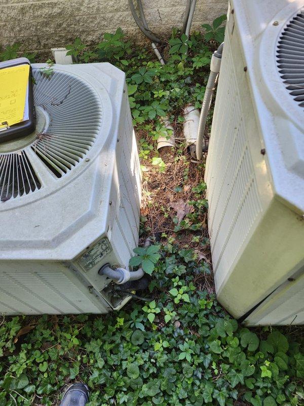 Completed replacement of two residential air conditioning systems. Removed existing outdoor condenser units and installed new equipment on concrete pads against exterior wall. Installed new evaporator coil in basement utility area with proper integration into existing ductwork system. Ran new refrigerant line sets from outdoor units to indoor coil, ensuring proper insulation and secure mounting. Connected electrical wiring and verified proper power supply to all components. Tested system operation, confirmed proper refrigerant charge levels, and verified adequate airflow through both systems. All equipment functioning within manufacturer specifications upon completion.