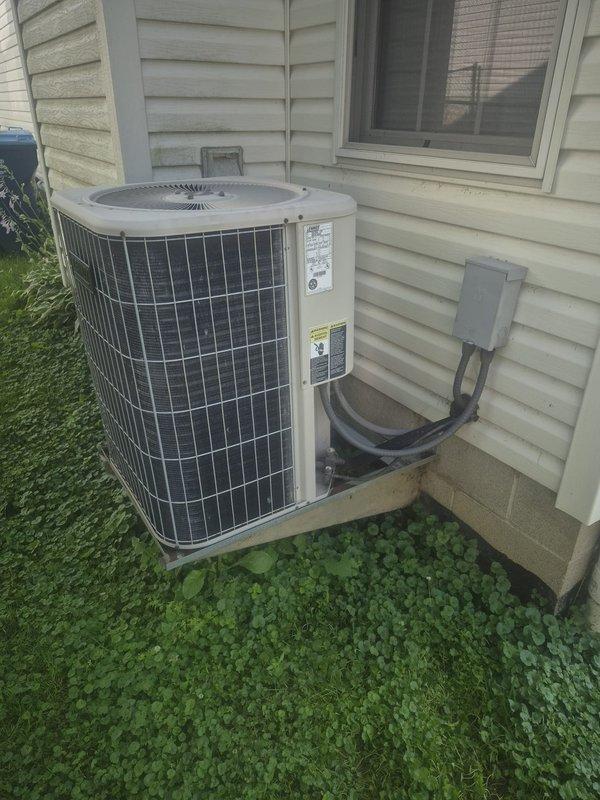 Responded to no cooling call on 20-year-old air conditioning system. Upon arrival, performed diagnostic evaluation of outdoor condensing unit and indoor air handler system. Inspected electrical connections, refrigerant levels, and overall system operation to identify cause of cooling failure on aging equipment.