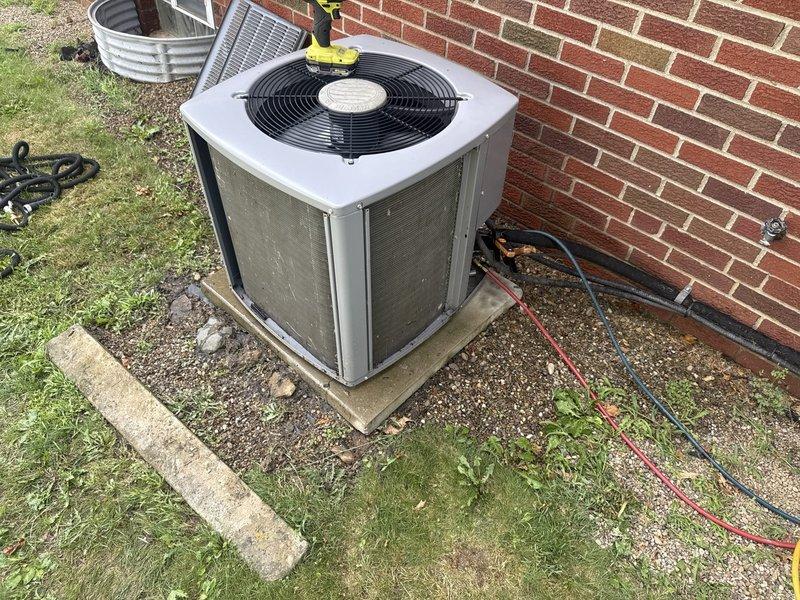 Responded to service call for continuously running 4-year-old air conditioning system that had frozen up earlier in the week. Upon arrival, performed diagnostic inspection of outdoor condenser unit. Assessed refrigerant lines, electrical connections, and overall system operation to identify cause of freeze-up condition and continuous runtime issue. Completed necessary repairs to restore proper system cycling and prevent future freeze-up occurrences.