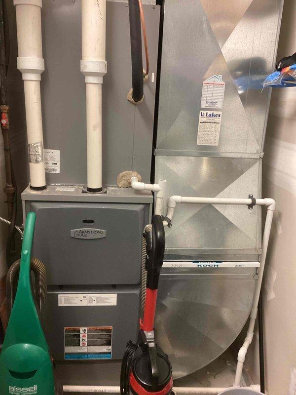 Completed scheduled commercial cooling maintenance visit. Inspected rooftop Concord condensing unit and indoor Armstrong furnace system with associated air handler components. Verified proper operation of all equipment, checked refrigerant levels, examined electrical connections and disconnect boxes, and assessed overall system performance. All components found to be in functional condition with no immediate service needs identified. Routine preventive maintenance performed per contract specifications.