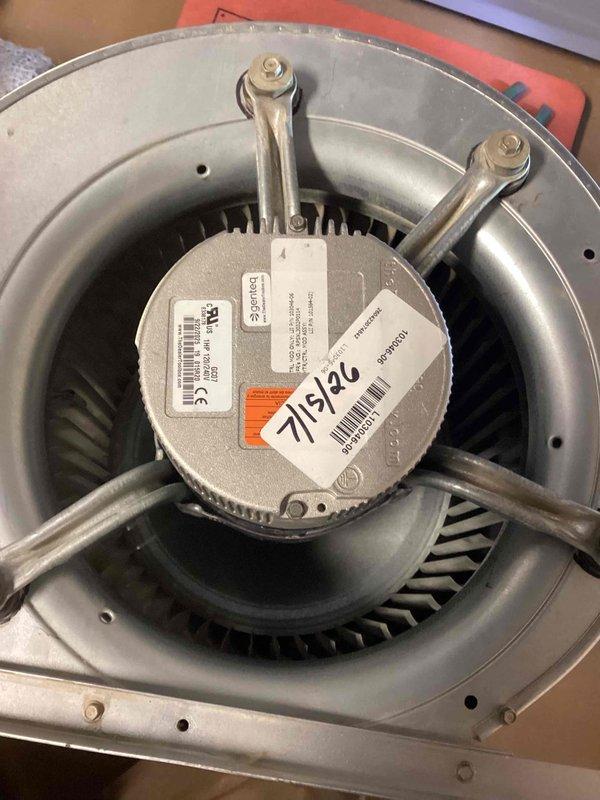 Replaced failed blower motor and control module on Armstrong Air furnace unit. Removed access panels, disconnected existing motor assembly from electrical connections and housing, installed new blower motor with mounting brackets, and replaced control module to restore proper airflow and system operation.