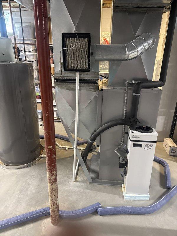 Completed comprehensive maintenance service on geothermal HVAC system including air handler unit and associated equipment. Inspected and serviced all accessible components, verified proper operation of air filtration system, checked ductwork connections, and confirmed system functionality. All equipment found operating within normal parameters with no issues identified during inspection.