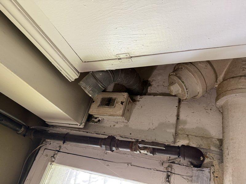 Completed dryer vent installation for new construction property, routing metallic flexible ductwork from interior laundry area through wall cavity to exterior termination point. Installed exterior vent hood with proper mounting and sealed all penetrations to ensure code compliance and prevent air infiltration.