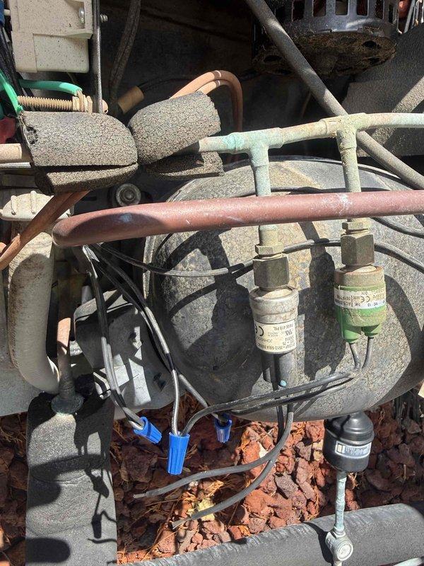 Responded to no-cool callback on 7-year-old mini-split system serving wine room. Upon inspection, found failed dual-run capacitor on outdoor condensing unit. Replaced defective 10 MFD 370V capacitor, verified proper electrical connections, and tested system operation. Unit restored to normal cooling function with proper amperage readings and temperature differential confirmed.