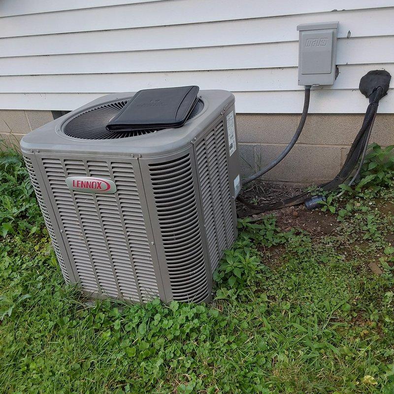 Completed full HVAC system retrofit installation including new Lennox outdoor condensing unit with electrical disconnect and whip connection, indoor furnace with gas valve and ignition system, air handler with insulated ductwork, and associated copper refrigerant lines and PVC condensate piping. All equipment installed per manufacturer specifications with proper clearances, verified electrical connections, tested system operation, and confirmed heating and cooling functionality.