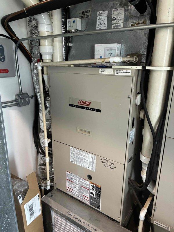 Replaced failed condenser fan motor and fan blade on commercial air conditioning unit. Upon arrival, removed protective grille to access condenser assembly and disconnected power supply. Extracted damaged motor and blade from mounting bracket, installed new replacement motor with proper electrical connections, and secured new fan blade to motor shaft. Restored power, tested unit operation to verify proper fan rotation and airflow, and confirmed system returned to normal cooling function. Reinstalled protective grille and cleared work area.