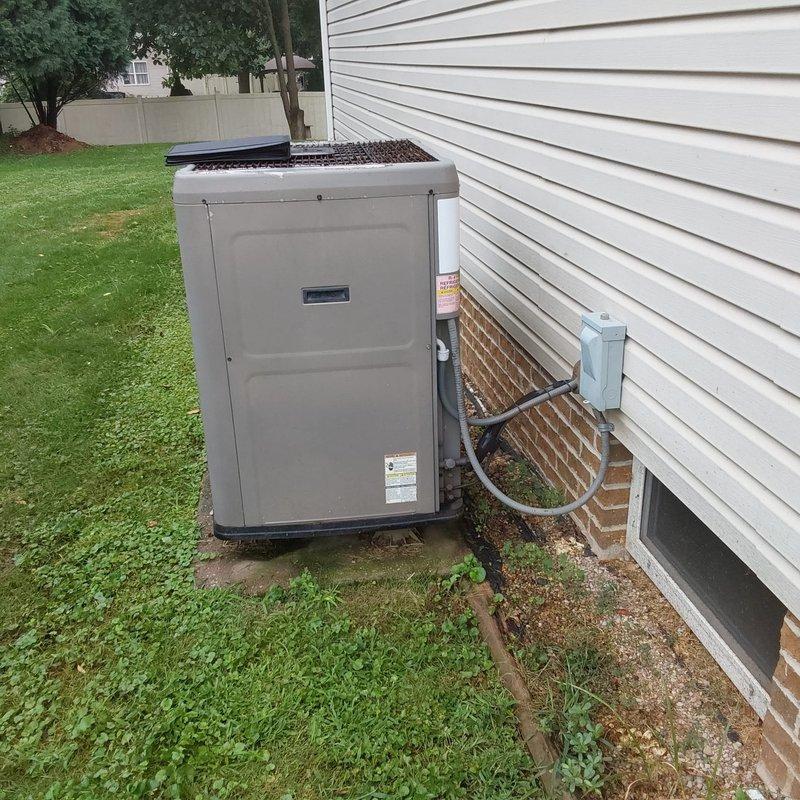 Conducted estimate for replacement of existing York heat pump system due to excessive clanking noise and operational concerns. Assessed outdoor unit condition, documented equipment specifications, and provided homeowner with replacement options for complete HVAC system upgrade.