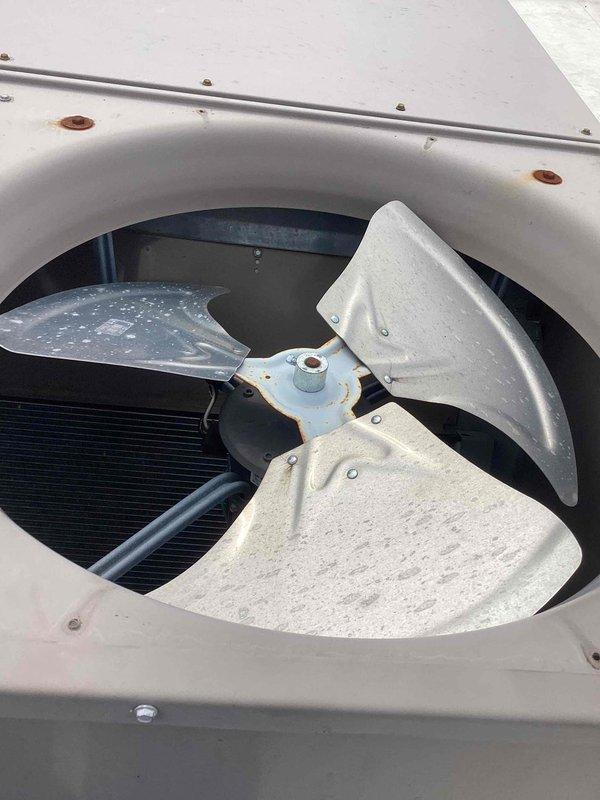 Responded to service call for non-operational commercial A/C unit. Upon inspection, diagnosed system failure and performed necessary repairs to restore unit to proper working condition. Verified operational status of compressor, fan assembly, and electrical components, replaced air filters, and confirmed system functionality with all components operating within normal parameters.