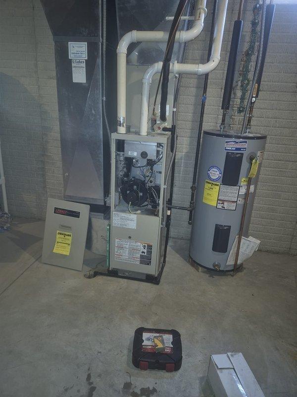Responded to no heat call on 23-year-old furnace system. Upon arrival, performed diagnostic inspection of heating equipment in basement mechanical room. Conducted thorough system evaluation including visual inspection of furnace components, ductwork connections, and electrical systems. Identified issue preventing heat operation and completed necessary repairs to restore full heating functionality. System tested and confirmed operational before departure.