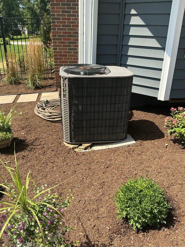 Completed full HVAC system retrofit including furnace and air conditioning replacement at residential property. Installed new York furnace unit in basement mechanical room with proper electrical connections, ductwork integration, and venting. Replaced outdoor condensing unit on existing concrete pad with updated equipment, ensuring proper refrigerant line connections and electrical service. Verified all mechanical systems operational, tested heating and cooling cycles, and confirmed proper airflow throughout the system.