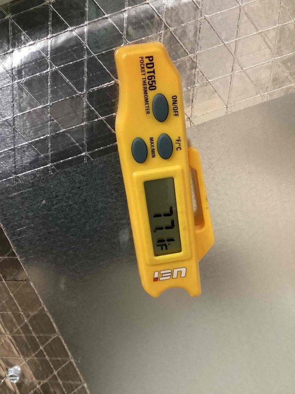 Responded to service call for non-operational commercial air conditioning unit. Upon arrival, performed diagnostic testing and discovered a failed 25-amp Class RK5 fuse in the electrical disconnect. Replaced the blown Littelfuse LNR 25A fuse and verified proper amperage rating for the equipment. Tested system operation and confirmed supply air temperature of 77°F at the ductwork, with unit now functioning properly and cooling effectively.