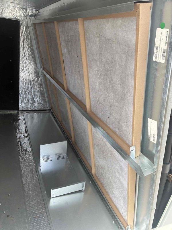 Responded to service call for two non-operational units serving game room and middle area. Upon inspection, identified improper filter installation affecting airflow to both Trane units. Corrected filter placement in air handling system, ensuring proper 20x24x2 filter seating within wooden frame assembly and verifying unobstructed air passage through ductwork plenum. Both units restored to normal operation with adequate airflow confirmed.