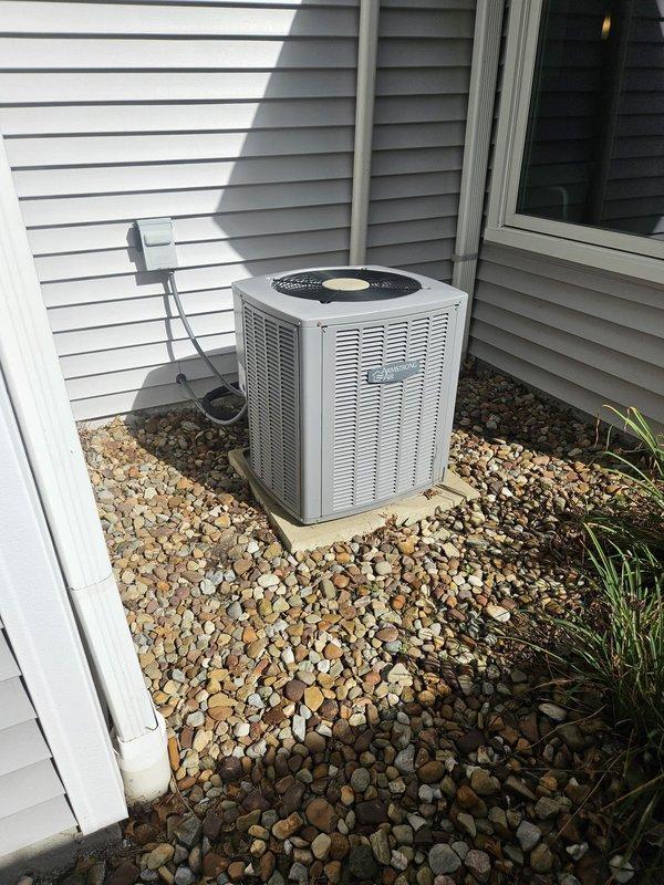 Performed follow-up inspection on residential air conditioning system to verify refrigerant pressures following previous service call. System was recharged with refrigerant and stop leak additive was introduced to address minor leak in the refrigeration circuit. Pressures were rechecked and confirmed to be within manufacturer specifications for proper system operation.