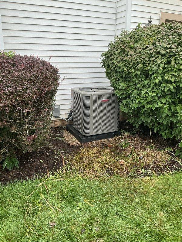 # HVAC Install - Complete System

Completed full HVAC system installation including outdoor condensing unit, indoor air handler, and air quality components. Installed Honeywell S200 system with Honeywell F100 media air cleaner for enhanced filtration and Aprilaire 600 whole-home humidifier for optimal indoor humidity control.

Positioned outdoor AC unit on equipment pad against exterior wall with proper clearance for airflow and serviceability. Established refrigerant line connections between outdoor condensing unit and indoor air handler. Routed all refrigerant piping, electrical wiring, and condensate drainage to code specifications.

Integrated Honeywell F100 air cleaner into return air system to provide superior particulate filtration. Installed Aprilaire 600 humidifier with connection to home water supply using PVC piping and proper drainage provisions. Configured humidifier controls for automatic operation based on indoor humidity levels.

Completed all electrical connections for