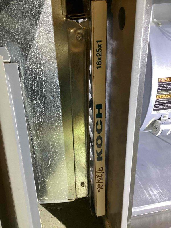 Completed scheduled maintenance on an 8-year-old gas furnace system. Performed comprehensive inspection of all system components, including ductwork, air handler, and heating elements. Verified proper airflow through supply ductwork with reflective insulation and confirmed 16x25x1 filter specifications. Measured supply air temperature at 126.8°F, indicating normal heating operation and proper heat exchanger function.