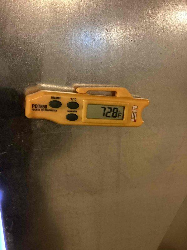 Completed annual heating maintenance on gas-powered furnace system. Inspected and tested HVAC capacitor (Breeze33 model BZ33-CAPO-440-10, 10μF 440VAC) for proper operation and verified electrical connections. Measured ambient temperature at 72.8°F using calibrated digital thermometer to confirm system performance and thermostat accuracy. All components functioning within normal operating parameters; system ready for heating season.