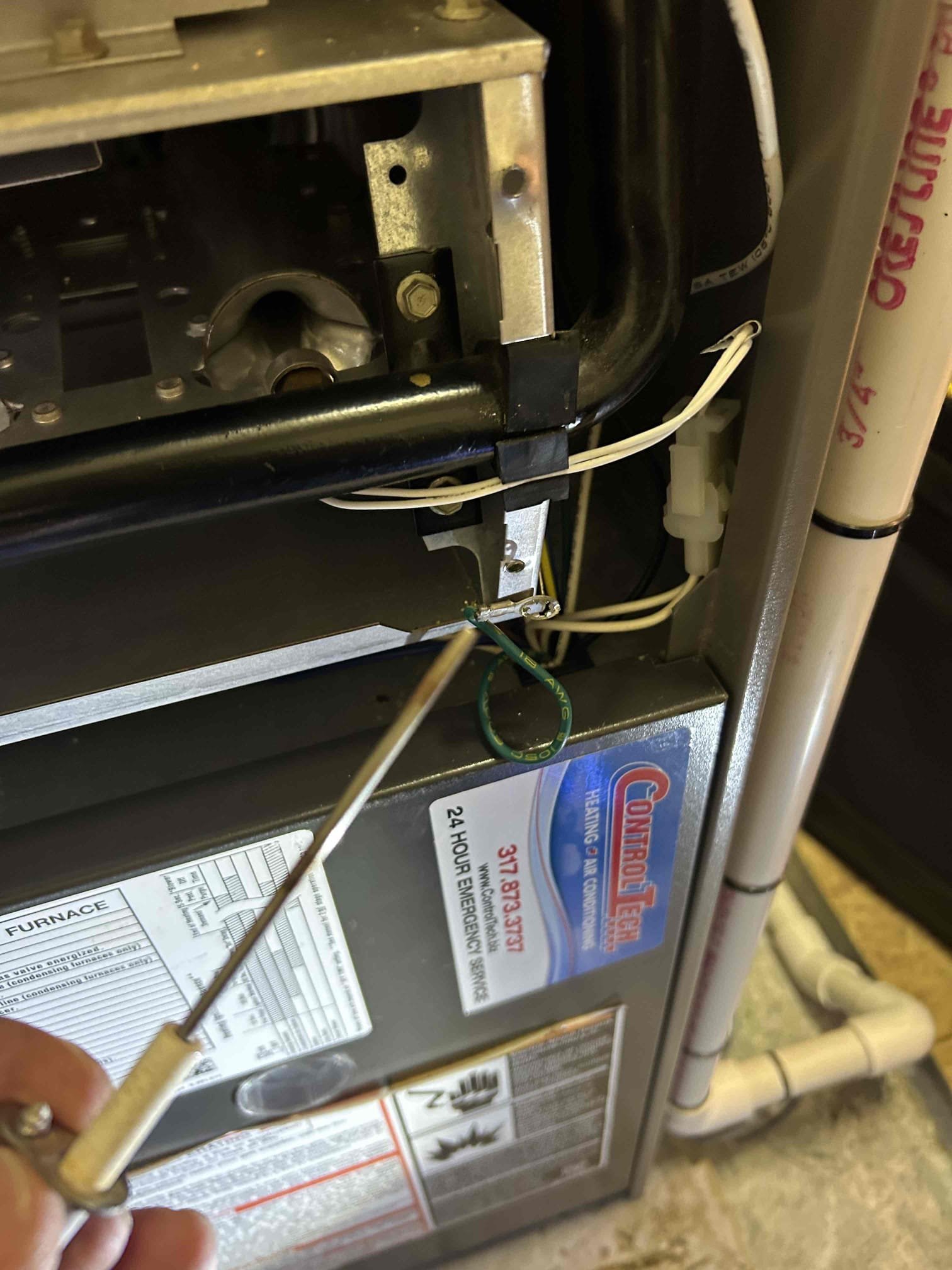 Performed #4 central gas furnace inspection /maintenance. Tested the humidifiers functionality, the water panels are still good.
Replaced all filters except the one for the master bedroom.

The sunroom room unit has multiple signs of age. 
Burners rusted, heat exchanger rusted, the condensate trap cracked.
Due to the age I recommend to replace the system. Customer requested an estimate.
