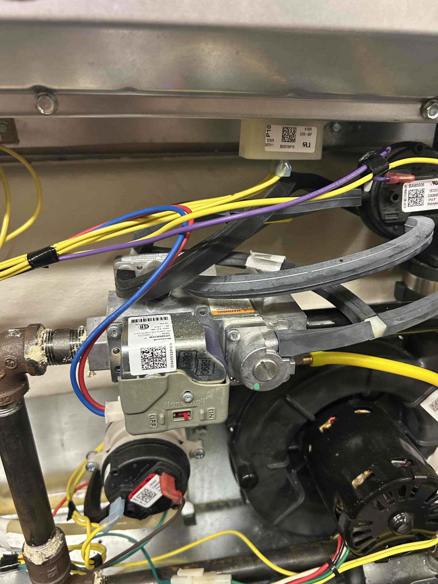 Performed Trane condensing gas furnace inspection/maintenance.
Cleaned flame sensor and burners. Removed and cleaned the condensate trap.
Tested the unit at the 100% of capacity. Performed combustion analysis.
Serviced the humidifier, replaced the water panel.
System works properly at this time.
Customer paid with check # 3998.