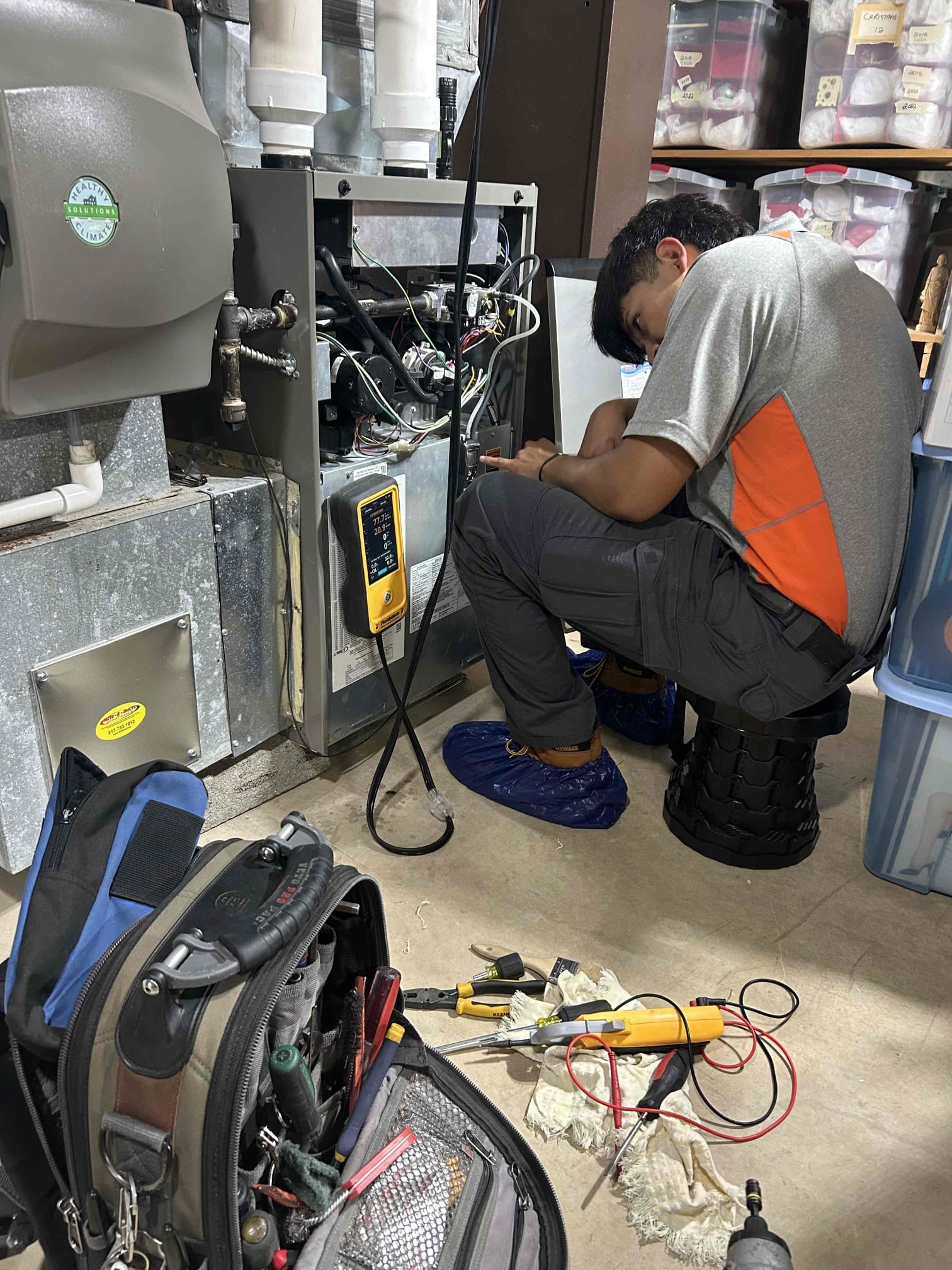 Performed condensing Lennox gas furnace inspection/maintenance.
Customer takes care of the humidifier service.
System works properly at this time.