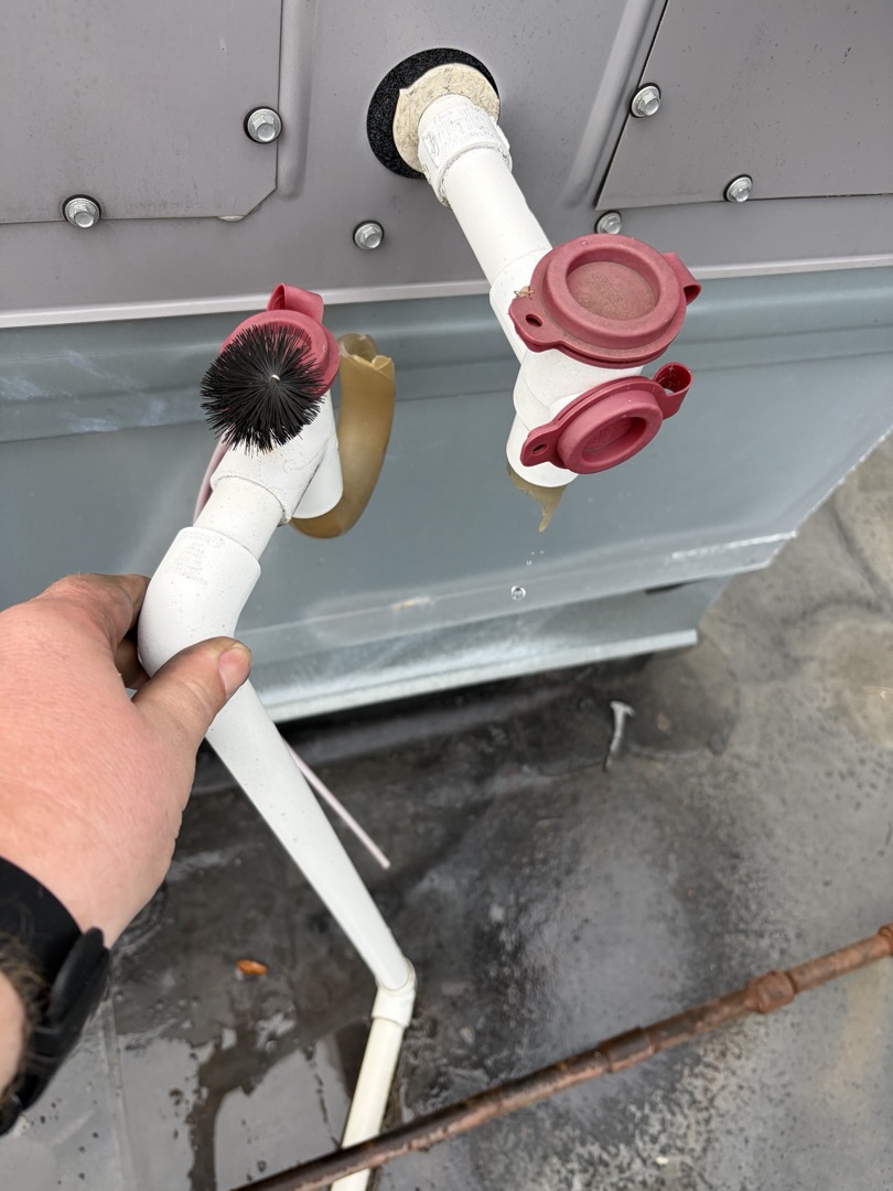 I called Joey on arrival. I got on the roof and got the filter sizes and quantity. I also found the condensate trap is broken. I sent an estimate to replace the filters and condensate trap to Joey’s email along with Photos. If approved we will need a 3/4” pvc p trap. Noone present to sign invoice.