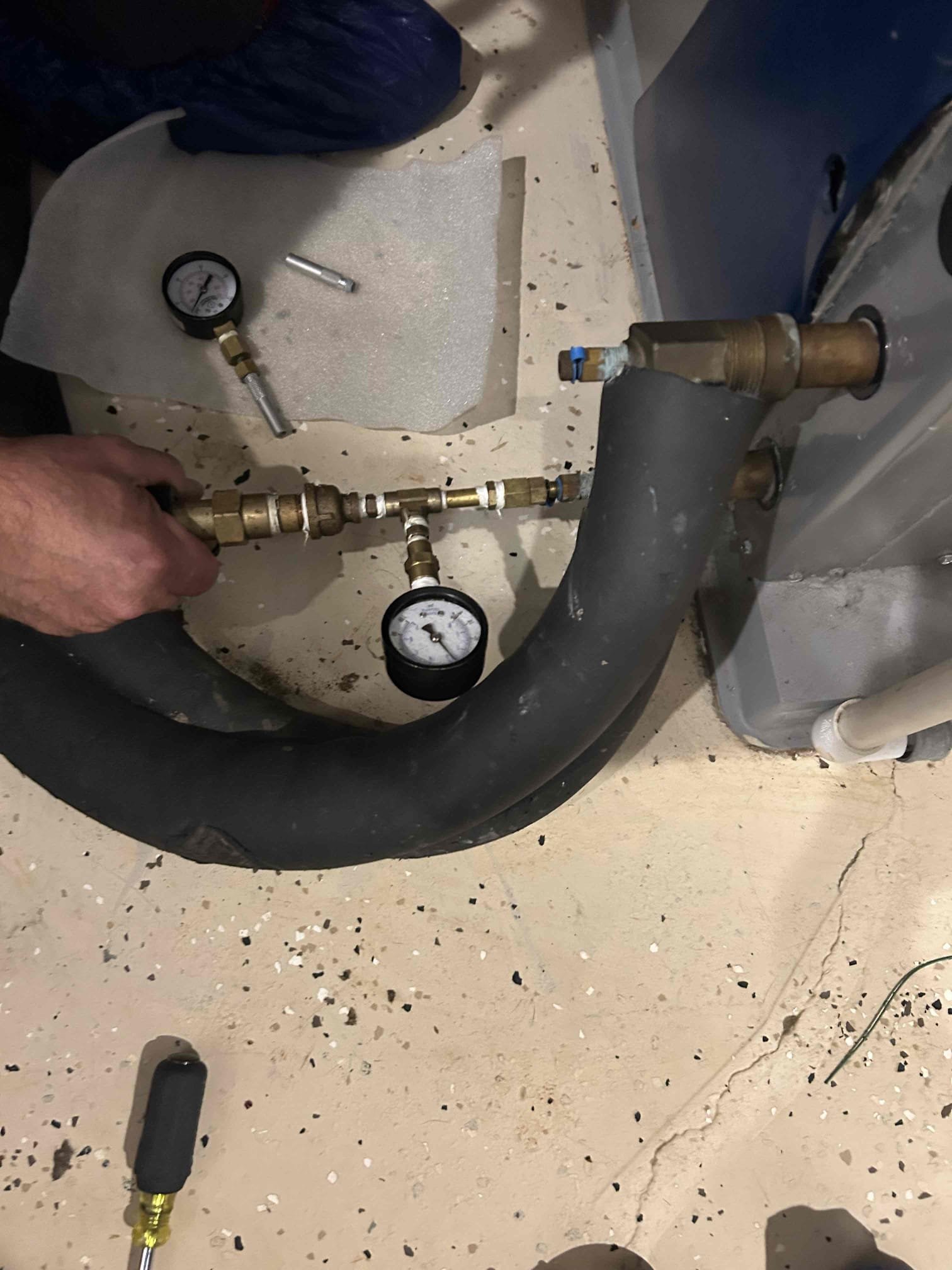 Performed geothermal winter inspection/maintenance.
Replaced the air filter replacement, customer supplied.
Boosted the loop at 40 psi. Tested the auxiliary heat.
System works properly at this time.
