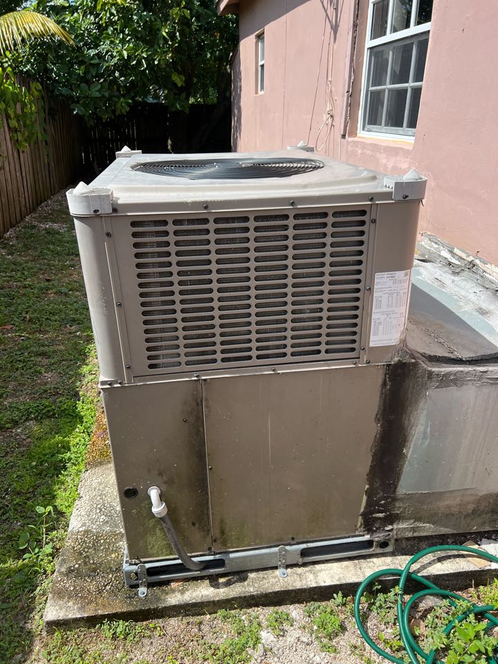 Customer called about ac not cooling, check system and diagnose bad compressor. Replacing York package ac unit  split system. 