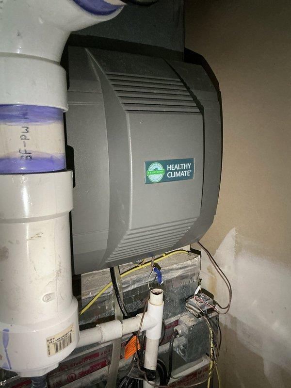 Completed scheduled maintenance agreement service on two furnaces and two Healthy Climate humidifiers. Inspected all components for proper operation, cleaned systems, and verified thermostat functionality for multi-zone temperature control (1st Floor set to Heat 71°, 2nd Floor set to Heat 68°). All systems functioning within normal parameters.