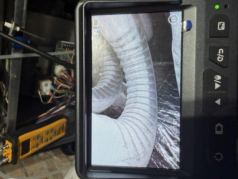 Performed scheduled maintenance on gas furnace system. Inspected and cleaned blower wheel assembly to ensure proper air circulation. Conducted visual inspection of ductwork using diagnostic imaging equipment to verify integrity and proper installation of flexible insulated ducts.