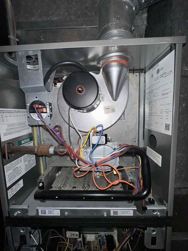 Performed annual maintenance on customer's furnace under maintenance agreement. Inspected blower motor assembly and electrical components, confirming proper connections and operation. Customer expressed interest in membership options which were discussed on completion of work.