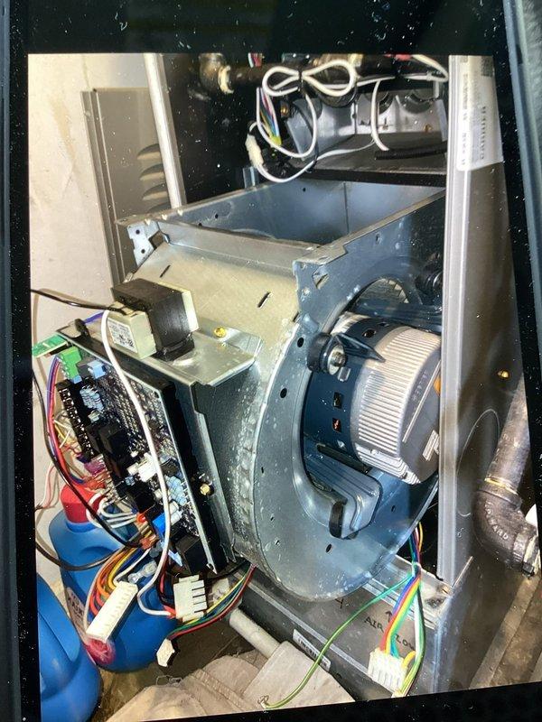 Returned to complete scheduled blower wheel cleaning service on the HVAC system. Accessed the furnace interior, removed the blower assembly, thoroughly cleaned the wheel to remove accumulated dust and debris, then reinstalled and verified proper operation of all components.